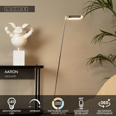 Lucide AARON - Leeslamp - LED Dimb. - CCT - 1x12W 2700K/4000K - Mat Goud / Messing